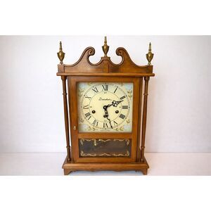 Vintage Daneker Pillar and Scroll Mantel Clock 8 day Westminster chime